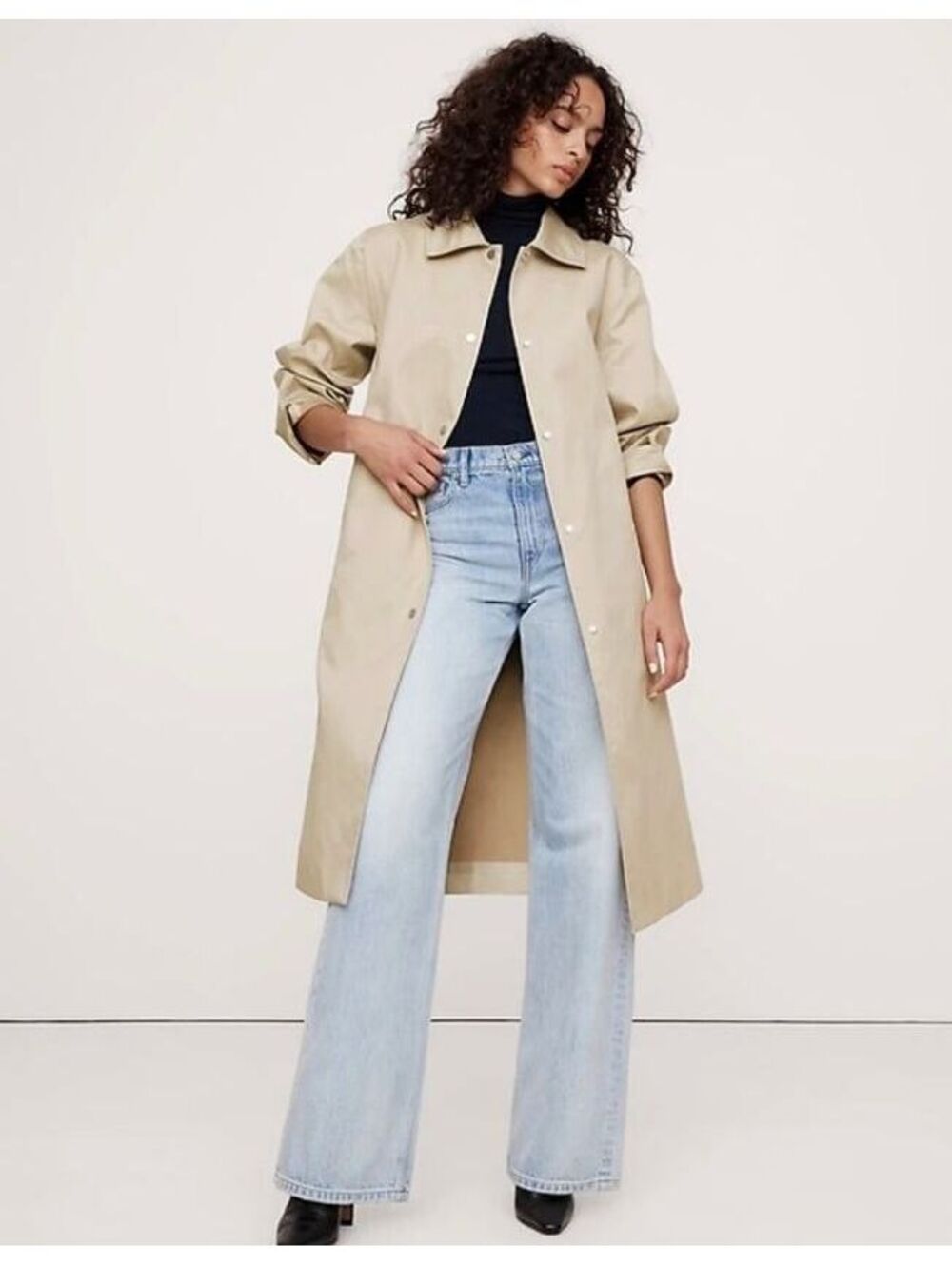 Banana Republic Women's Bonded Cotton Mac Trench Coat